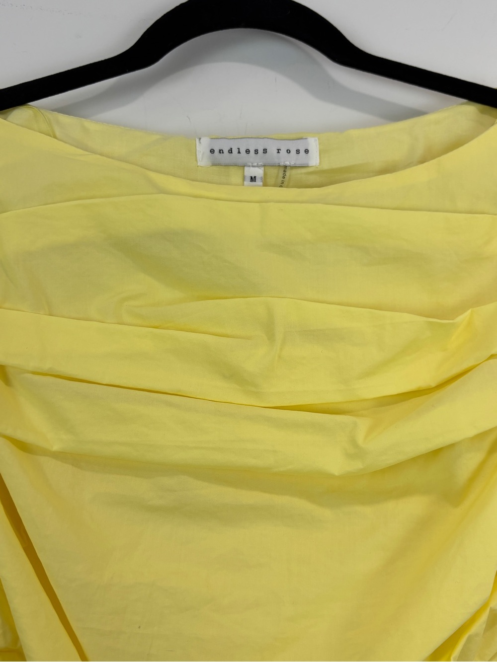 Endless Rose Yellow Ruched Puff Sleeve Blouse Romantic Coquette M Feminine Top - Picture 2 of 15
